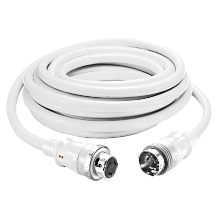 Hubbell Wiring Device-Kellems Locking Devices, Twist-Lock, Marine Grade, Ship to Shore Cableset, 50A 125/250V, 3-Pole 4-Wire Grounding, Non-NEMA, White, LED Indicators HBL61CM52WLED